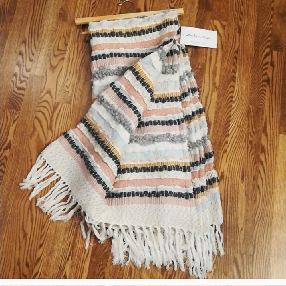 NWT London Kaye 50" x 60" Knit Boho Beachy Throw
